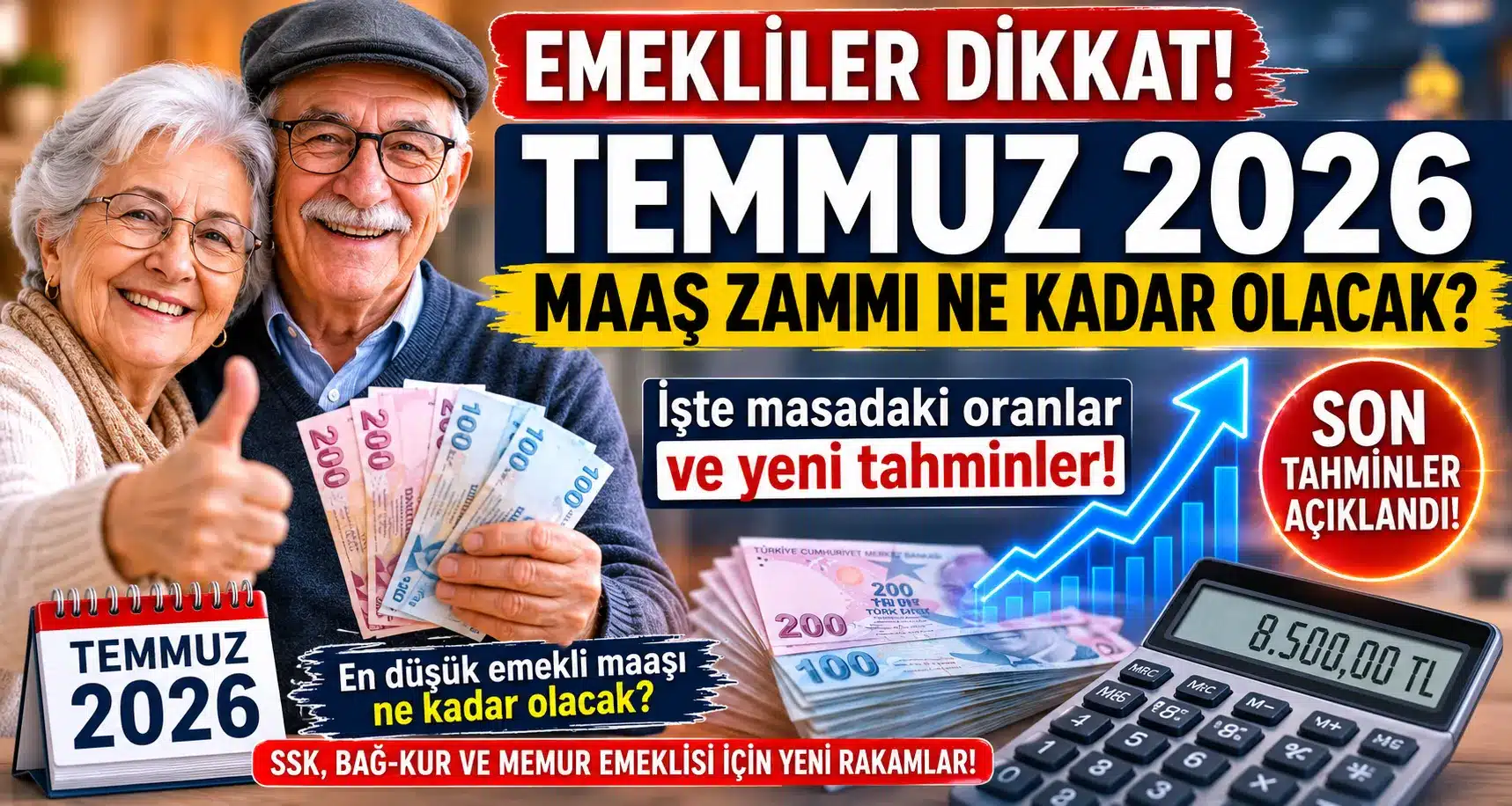 Emekli maaş zammı Temmuz 2026